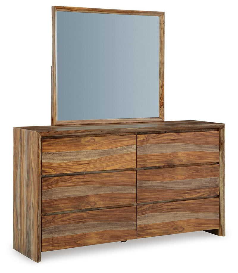 Dressonni Queen Panel Bed, Dresser, Mirror and Nightstand