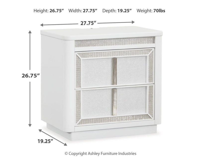 Chalanna Queen Panel Storage Bed and Nightstand