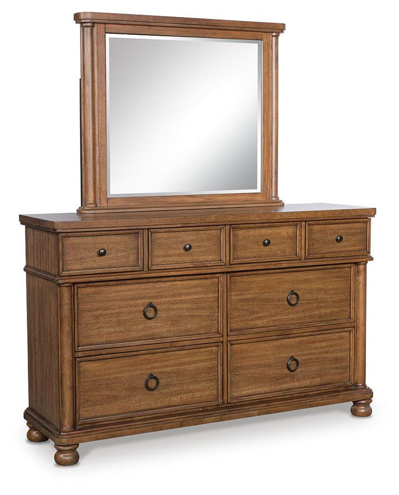 Rowlenstown Queen Poster Bed, Dresser and Mirror