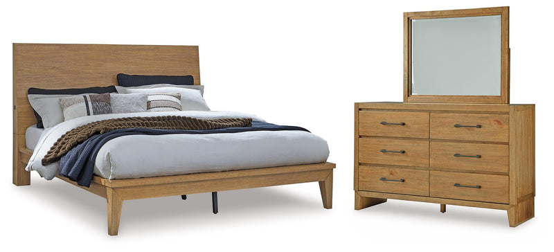 Sherbana Queen Panel Bed, Dresser and Mirror