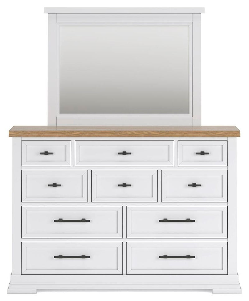 Ashbryn King Panel Bed, Dresser, Mirror and 2 Nightstands