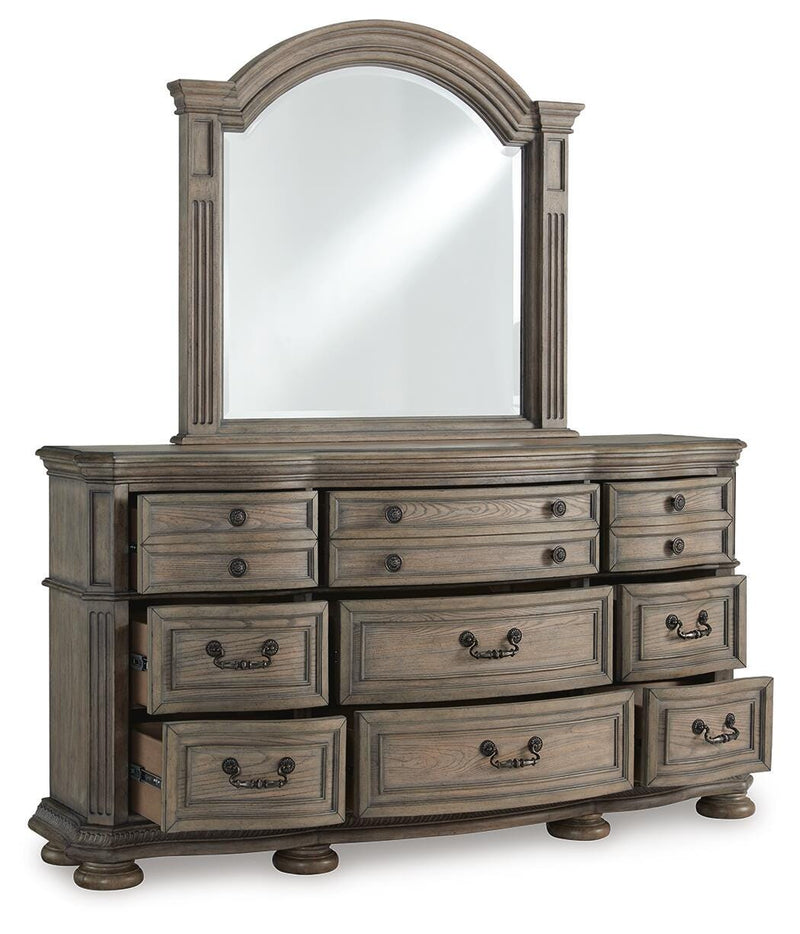Ardenfield King Sleigh Bed, Dresser, Mirror and Nightstand