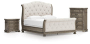 Ardenfield California King Sleigh Bed, Chest and Nightstand