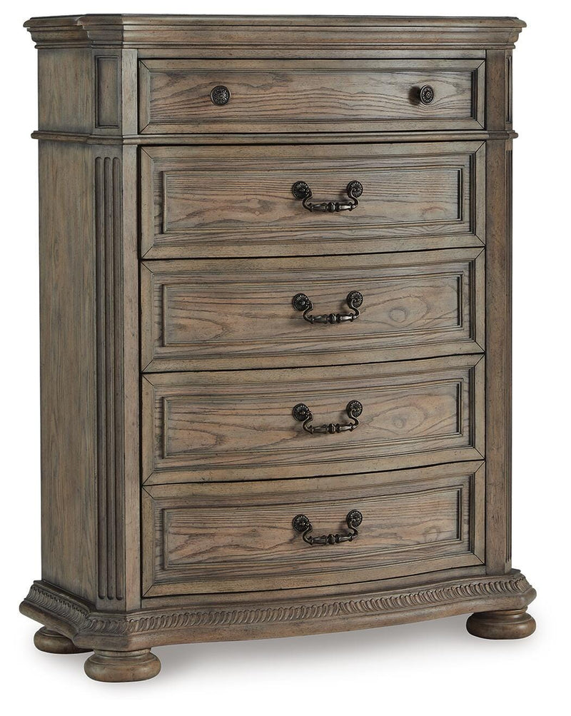 Ardenfield California King Sleigh Bed, Chest and Nightstand