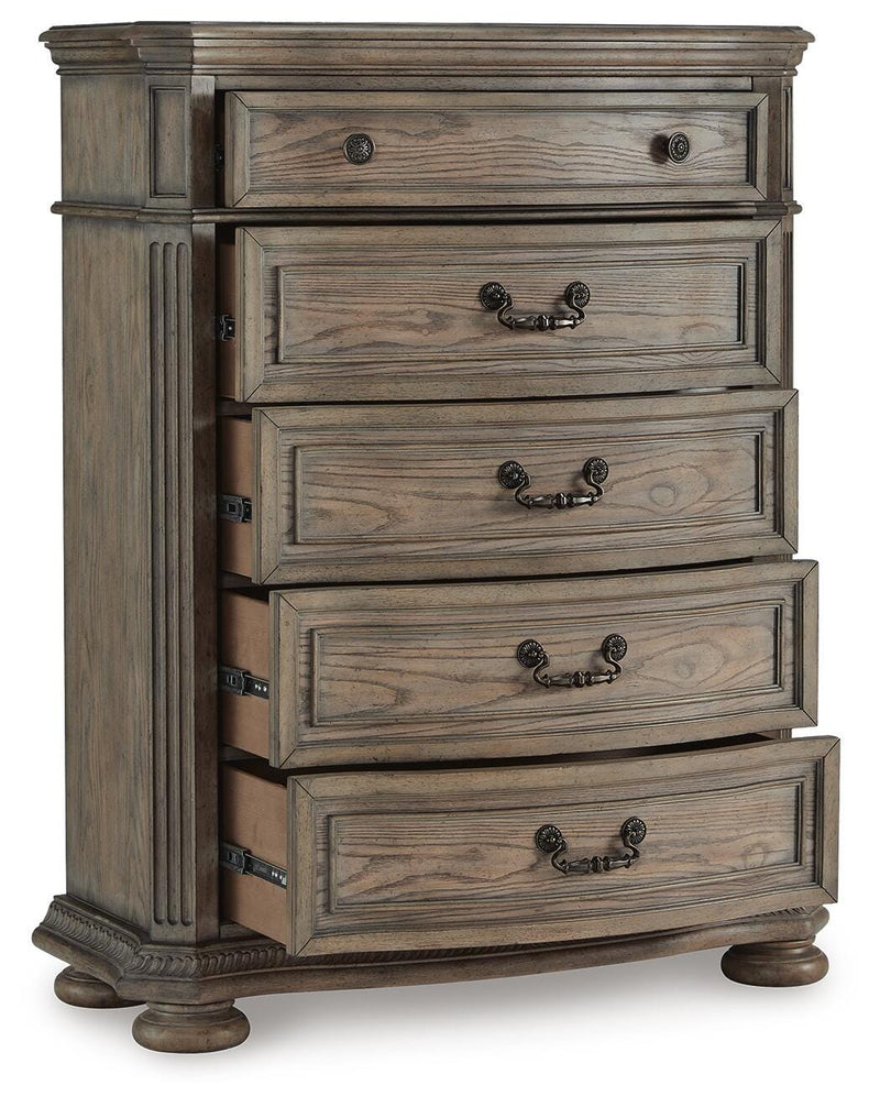 Ardenfield California King Sleigh Bed, Chest and Nightstand