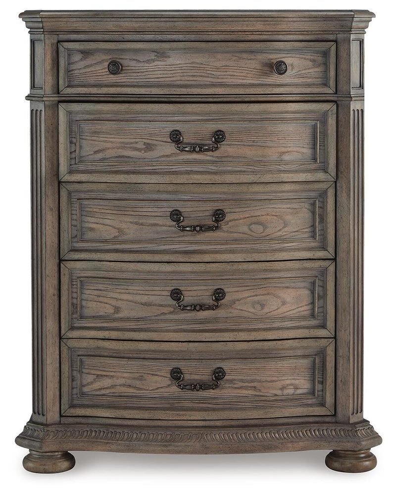 Ardenfield King Upholstered Sleigh Bed, Dresser, Mirror, Chest and 2 Nightstands