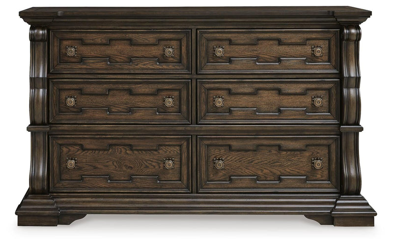 Maylee Queen Upholstered Bed, Dresser, Chest and Nightstand