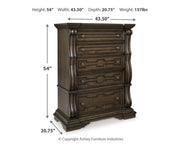 Maylee King Upholstered Panel Bed, Chest and 2 Nightstands