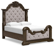 Maylee Queen Upholstered Panel Bed, Dresser and 2 Nightstands