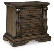 Maylee Queen Upholstered Panel Bed, Dresser, Mirror and Nightstand