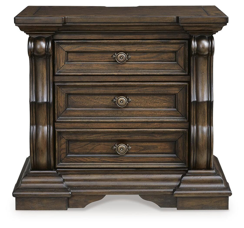 Maylee King Upholstered Bed, Dresser, Mirror and 2 Nightstands