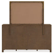 Cabalynn King Upholstered Bed, Dresser, Mirror and Nightstand