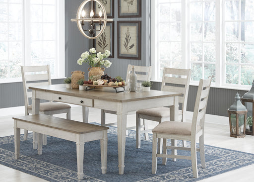 Skempton Dining Table, 4 Chairs, and Bench