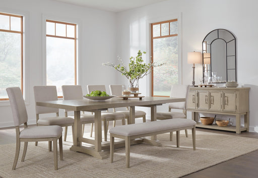 Vallardia Dining Table, 6 Chairs and Bench