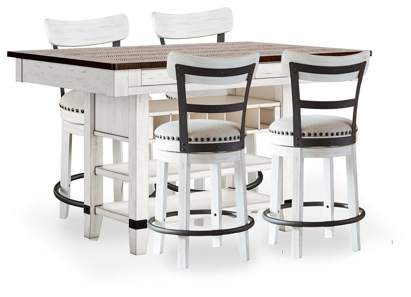 Valebeck Counter Height Dining Table and 4 Barstools