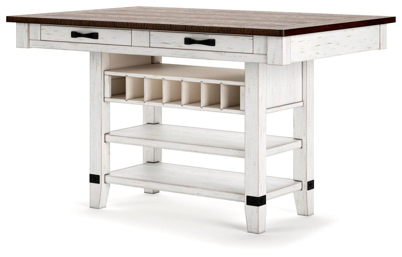 Valebeck Counter Height Dining Table and 6 Barstools