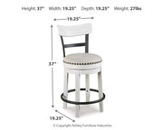 Valebeck Counter Height Dining Table and 6 Barstools