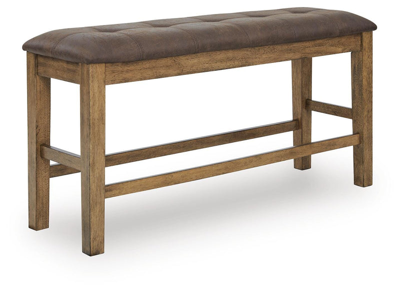Urbinforte Counter Height Extension Dining Table, 4 Barstools and Bench