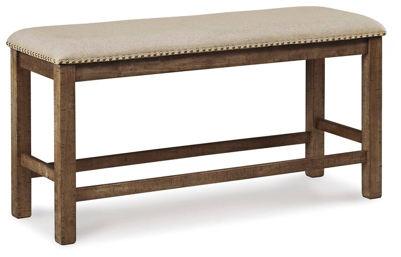 Moriville Counter Height Dining Table with 4 Barstools and Bench