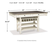 Bolanburg Counter Height Dining Table and 4 Barstools and Bench