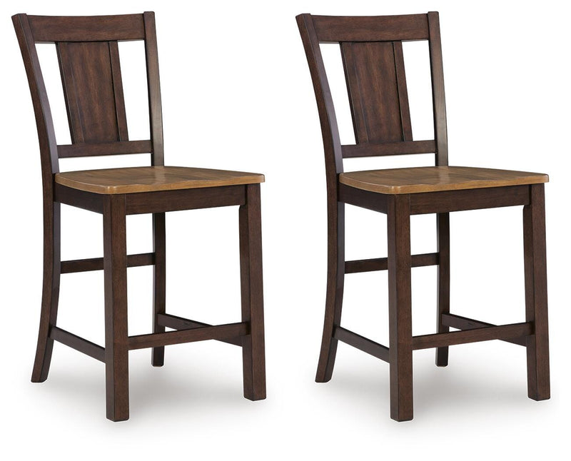 Rylandeen Counter Height Extension Dining Table 4 Barstools and Bench