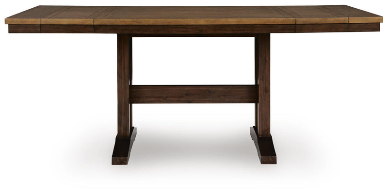 Rylandeen Counter Height Extension Dining Table 4 Barstools and Bench