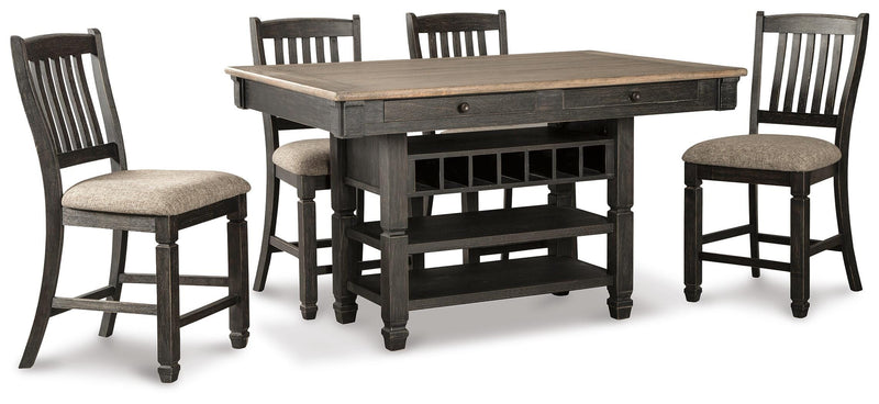 Tyler Creek Counter Height Dining Table and 4 Barstools with Server