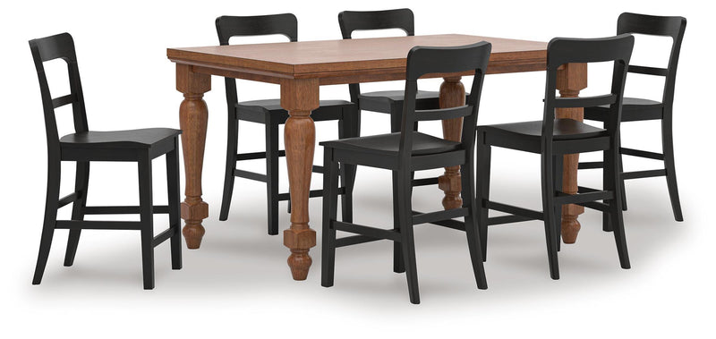 Greddinton Counter Height Dining Table and 6 Barstools