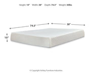 10 Inch Chime Memory Foam Twin Mattress in a Box