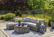 Petal Road Outdoor Loveseat Sectional/Ottoman/Table Set (Set of 4)