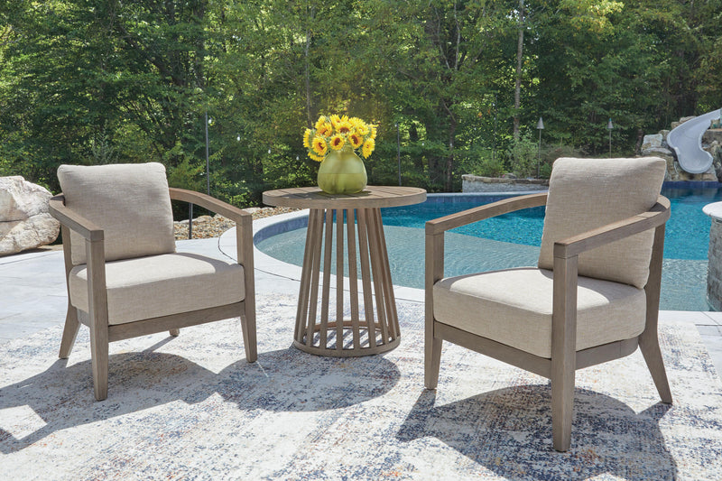 Joy Lagoon Outdoor Chairs with Cushions/Table (Set of 3)