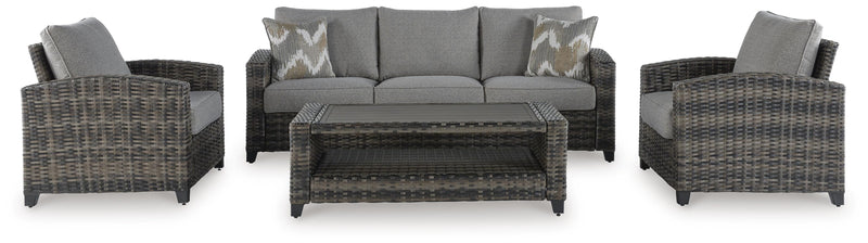 Oasis Court Outdoor Sofa/Chairs/Table Set (Set of 4)