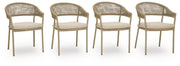 Orchard Beach Outdoor Arm Chair with Cushion (Set of 4)