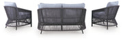 Bridges Beach Outdoor Love/Chairs/Table Set (Set of 4)