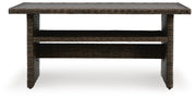 Brook Ranch Outdoor Sofa Sectional, Bench, Lounge Chair and Table