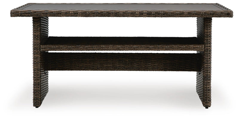 Brook Ranch Outdoor Sofa Sectional, Bench, Lounge Chair and Table
