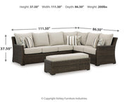 Brook Ranch Outdoor Sofa Sectional, Bench, Lounge Chair and Table