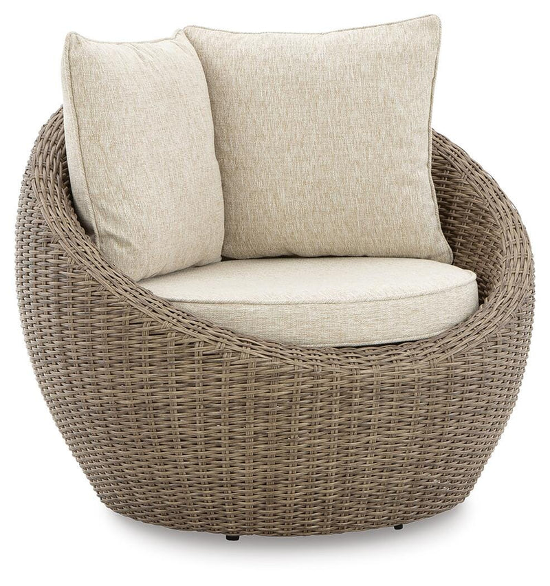 Danson 2 Swivel Lounge Chairs and End Table