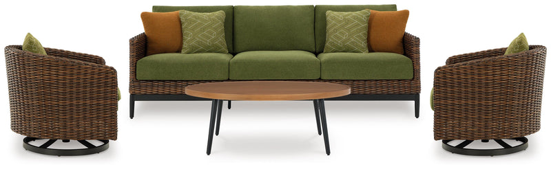 Horizon Hall Outdoor Sofa, 2 Lounge Chairs, Ottoman and Coffee Table