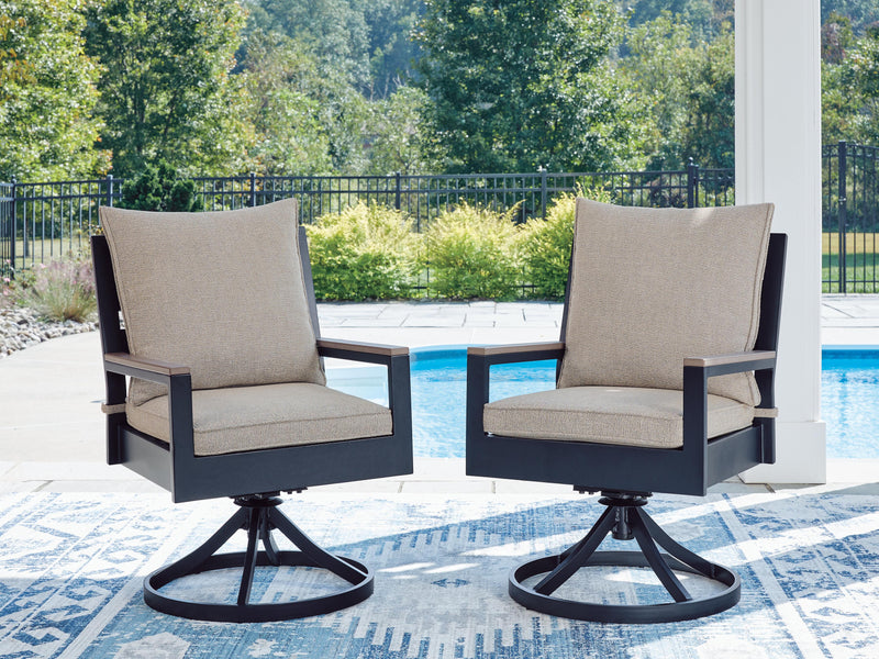 East Beach Outdoor Swivel Chair with Cushion (Set of 2)