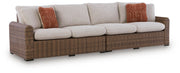 Dolan Creek Outdoor Right and Left-arm Facing Loveseat with Cushion (Set of 2)