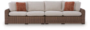 Dolan Creek Outdoor Right and Left-arm Facing Loveseat with Cushion (Set of 2)