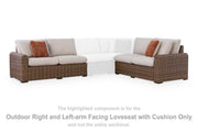 Dolan Creek Outdoor Right and Left-arm Facing Loveseat with Cushion (Set of 2)