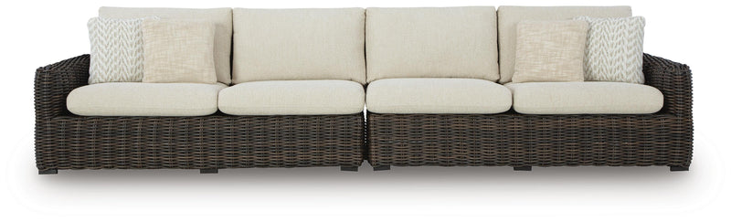 Kimora Outdoor Right and Left-arm Facing Loveseat with Cushion (Set of 2)