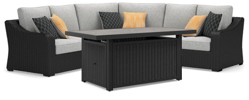 Beachcroft 3-Piece Outdoor Sectional and Fire Pit Table