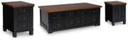 Wildenauer Lift-top Coffee Table and 2 Chairside End Tables