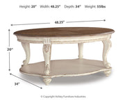 Realyn Coffee Table and 2 End Tables