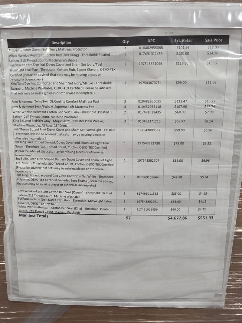 Manifested T@rget Bedding Pallet PTBJ92140