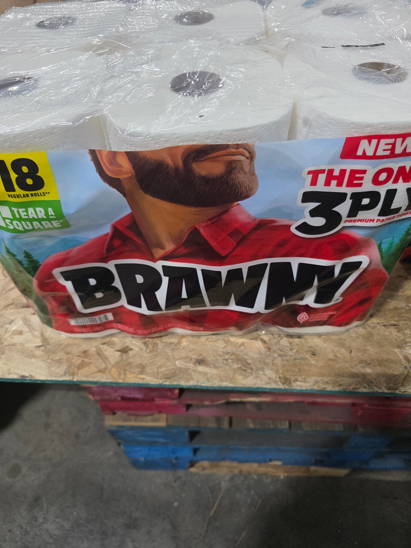 11.14.25...Brawny Tear-A-Square Paper 3-Ply Paper Towels - 6 Triple Rolls
