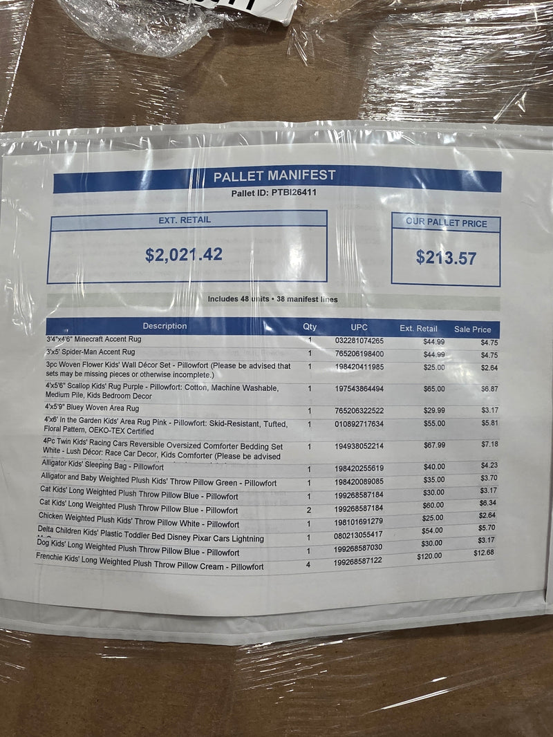 Manifested T@rget Bedding Pallet PTBI26411